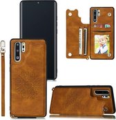 Voor Huawei P30 Pro Mandala Reliëf PU + TPU Case met houder & kaartsleuven & fotolijst & riem (bruin)