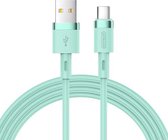 JOYROOM S-1224N2 1,2 m 2,4 A USB naar USB-C / Type-C siliconen datasynchronisatie-oplaadkabel (groen)