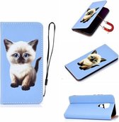 Voor Huawei Mate 30 Lite 3D Schilderen Horizontale Flip Leren Case met Houder & Kaartsleuf & Lanyard (Kat)