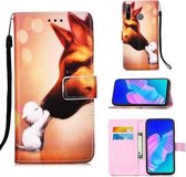 Voor Huawei P40 Lite E / Y7P Schilderen Horizontale Flip Leren Case met Houder & Kaartsleuf & Portemonnee & Lanyard (Hound Kiss)