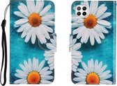 Voor Huawei P40 Lite Gekleurde Tekening Horizontale Flip Leren Case met Houder & Kaartsleuf & Portemonnee (Chrysanthemum)