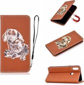 Voor Galaxy A20S 3D Schilderen Horizontale Flip Leren Case met Houder & Kaartsleuf & Portemonnee & Lanyard (Hond)