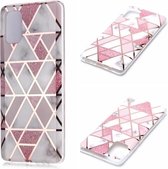 Voor Galaxy A71 Plating Marble Pattern Soft TPU beschermhoes (roze)