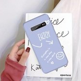 Voor Galaxy S10 + Enjoy Love Pattern Frosted TPU beschermhoes (lichtpaars)
