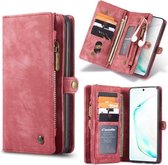 Voor Galaxy S20 CaseMe Afneembare multifunctionele horizontale flip lederen tas, met kaartsleuf & houder & rits portemonnee & fotolijst (rood)