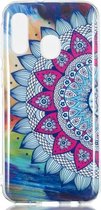 Kleurrijke Sun Flower Pattern Noctilucent TPU Soft Case voor Galaxy A40