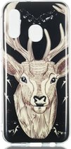 Deer Pattern Noctilucent TPU Soft Case voor Galaxy A40