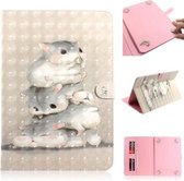 3D Gekleurde Tekening Universele Horizontale Leren Flip Case, met Houder & Kaartsleuf & Portemonnee voor 10 inch Tablet PC (Eekhoorns)