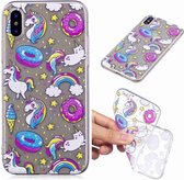 Geschilderde TPU-beschermhoes voor iPhone XS Max (Cake Horse-patroon)