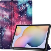 Samsung Galaxy Tab S7 Hoes - Mobigear - Tri-Fold Serie - Kunstlederen Bookcase - Milky Way - Hoes Geschikt Voor Samsung Galaxy Tab S7