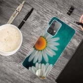 Voor Samsung Galaxy A52 5G schokbestendig geverfd transparant TPU beschermhoes (chrysant)