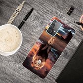 Voor Samsung Galaxy A52 5G schokbestendig geverfd transparant TPU beschermhoes (Desert Lion)