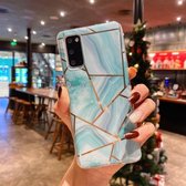 Voor Samsung Galaxy A71 Splicing Marble Pattern Gilding TPU beschermhoes (groen)