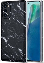 Voor Samsung Galaxy Note20 TPU glanzend marmerpatroon IMD beschermhoes (zwart)