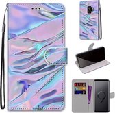 Voor Samsung Galaxy S9 + Gekleurde tekening Cross Texture Horizontale Flip PU lederen hoes met houder & kaartsleuven & portemonnee & lanyard (fluorescerend waterpatroon)