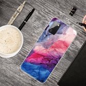 Voor Samsung Galaxy A02s (Amerikaanse versie) Marmeren schokbestendige TPU-beschermhoes (abstract rood)