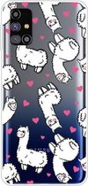 Voor Samsung Galaxy M31s schokbestendig geverfd transparant TPU beschermhoes (alpaca)