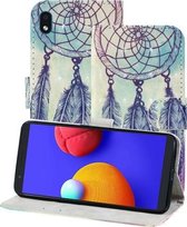 Voor Samsung Galaxy A01 Core 3D-schilderijpatroon Gekleurde tekening Horizontale flip PU-lederen hoes met houder & kaartsleuven & portemonnee & lanyard (veerwindgong)