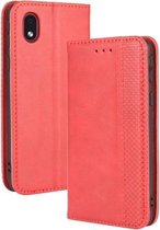 Voor Samsung Galaxy A01 Core / M01 Core magnetische gesp Retro Crazy Horse-textuur Horizontale flip lederen tas met houder & kaartsleuven en fotolijst (rood)