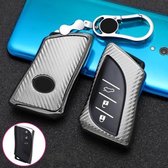 Voor Lexus Smart 3-knops auto TPU sleutel beschermhoes sleutelhoes met sleutelring (zilver)