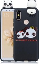 Voor Xiaomi Redmi 6 Pro schokbestendige cartoon TPU beschermhoes (twee panda's)