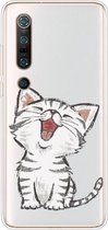Voor Xiaomi Mi 10 5G schokbestendig geverfd TPU beschermhoes (lachende kat)