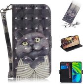 Voor Xiaomi Mi Note 10 3D Schilderen Horizontale Flip Leren Case met Houder & Kaartsleuf & Portemonnee & Lanyard (Omarm de kat)