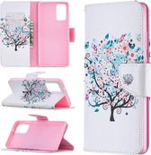 Voor Samsung Galaxy Note 20 Gekleurde Tekening Patroon Horizontale Flip Leren Case met Houder & Kaartsleuven & Portemonnee (Boom)