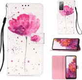 Voor Samsung Galaxy S20 FE 5G 3D Schilderen Horizontale Flip Leren Case met Houder & Kaartsleuf & Lanyard (Bloem)