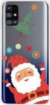 Voor Samsung Galaxy M31s Trendy Cute Christmas Patterned Case Clear TPU Cover Phone Cases (Ball Santa Claus)