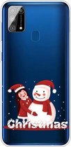 Voor Samsung Galaxy M31 Christmas Series Clear TPU beschermhoes (Girl Snowman)
