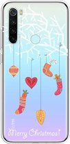 Voor Xiaomi Redmi Note 8 Trendy schattig kerstpatroon doorzichtig TPU beschermhoes (witte boomgeschenk)