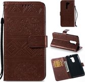 Olifant Embossing Horizontale Flip Leren Case met Houder & Kaartsleuven & Portemonnee & Lanyard voor Xiaomi Redmi 5 Plus (Bruin)