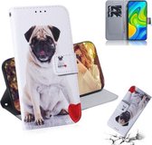 Voor Xiaomi Redmi Note 9 / 10X 4G Gekleurde tekening Horizontale flip lederen tas met houder & kaartsleuf & portemonnee (pug)