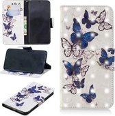3D-gekleurde tekening patroon horizontale flip lederen tas voor Redmi 6pro, met houder & kaartsleuven & portemonnee (vlinders)
