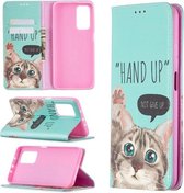 Voor Xiaomi Mi 10T / 10 Pro Gekleurde Tekening Patroon Onzichtbare Magnetische Horizontale Flip PU Lederen Case met Houder & Kaartsleuven & Portemonnee (Kat)