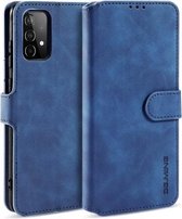 Voor Samsung Galaxy A52 5G DG.MING Retro Oil Side Horizontale Flip Leren Case met Houder & Kaartsleuven & Portemonnee (Blauw)