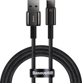 Baseus CATWJ-B01 1 m USB naar USB-C / Type-C snellaadgegevenskabel 66W (zwart)