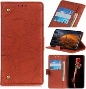 Koperen gesp Retro Crazy Horse-textuur Horizontale lederen flip-hoes voor Huawei Honor 8S, met houder & kaartsleuven en portemonnee (bruin)