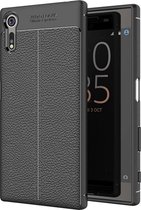 Voor Sony Xperia XZ / XZs Litchi Texture TPU beschermende achterkant van de behuizing (zwart)