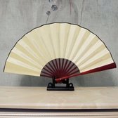 10 inch pure kleur blanco zijden doek opvouwbare ventilator Chinese stijl kalligrafie schilderij fan (beige)