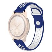 Dubbele kleur polsband horlogeband voor Galaxy Watch 42 mm (wit blauw)