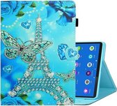 Voor Lenovo Tab M10 Plus TB-X606F Gekleurde Tekening Horizontale Flip Leren Case met Houder & Kaartsleuf & Slaap / Wekfunctie (Vlindertoren)