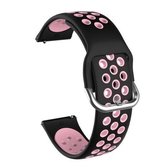 Voor Samsung Galaxy Watch Active2 44 mm tweekleurige siliconen vervangende band horlogeband (zwart + roze)