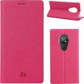 Voor Nokia 6.2 & 7.2 ViLi schokbestendige TPU + PU horizontale flip beschermhoes met kaartsleuf en houder (roze rood)