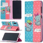 Voor Samsung Galaxy M10 / A10 Gekleurde Tekening Patroon Onzichtbare Magnetische Horizontale Flip PU Lederen Case met Houder & Kaartsleuven & Portemonnee (Olifant)