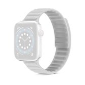 Litchi Texture Silicone Loopback Horlogeband Voor Apple Watch Series 6 & SE & 5 & 4 44mm / 3 & 2 & 1 42mm (Wit)