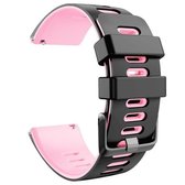 Voor Fitbit Versa / Versa 2 / Versa Lite Tweekleurige siliconen vervangende band Horlogeband (zwart roze)