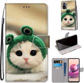 Voor Xiaomi Redmi Note 10 4G / Note 10s Gekleurde Tekening Cross Texture Horizontale Flip PU Leather Case met Houder & Kaartsleuven & Portemonnee & Lanyard (Frog Kitten)