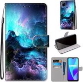 Voor OPPO Realme C15 / C12 / C25 / 7i (wereldwijd) / Narzo 20 / 30A Gekleurde tekening Cross Texture Horizontale flip PU lederen tas met houder & kaartsleuven & portemonnee & lanyard (kleurri